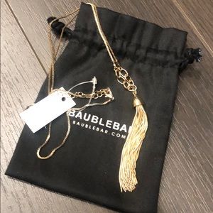 New bauble bar gold fringe necklace.